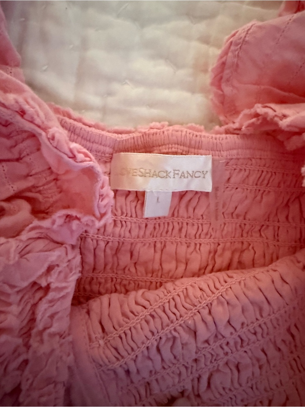 LoveShackFancy Pink Ruffle Tiered Smocked Dress - Picture 2 of 2